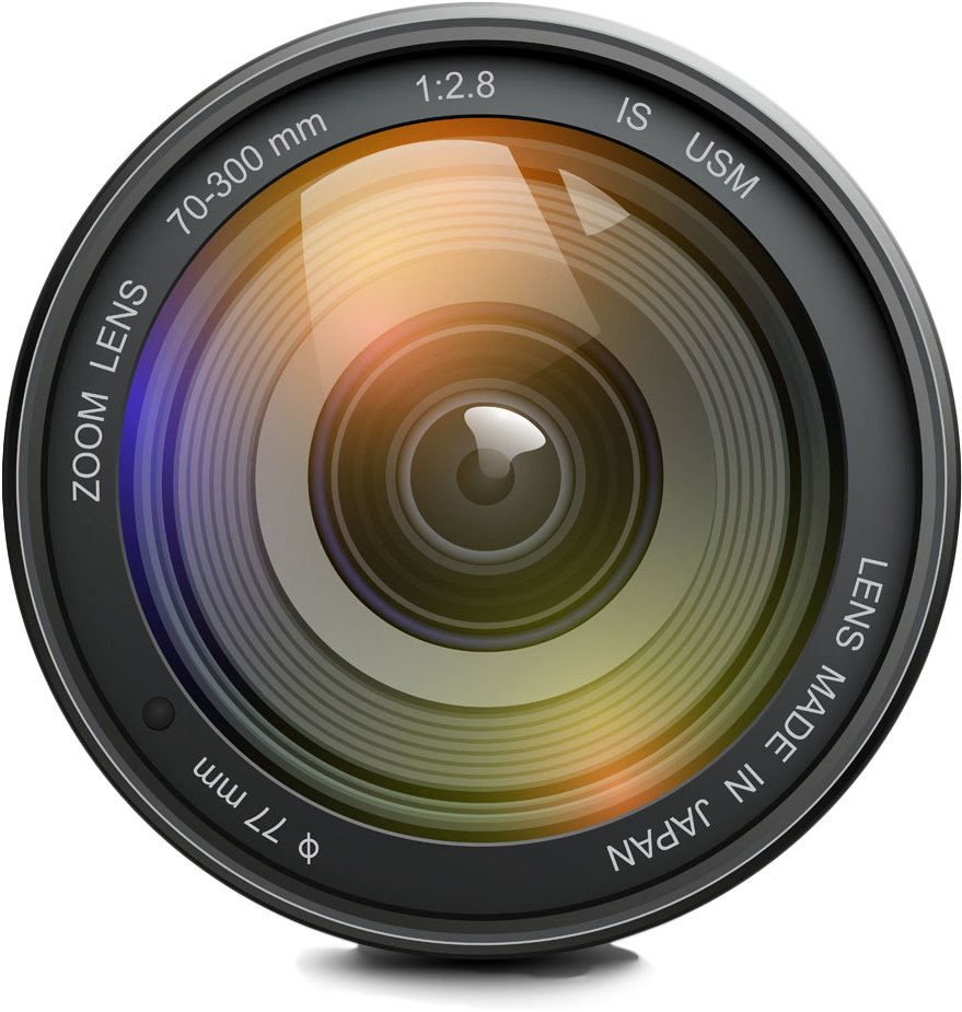 Professional Camera Zoom Lens PNG with transparent background