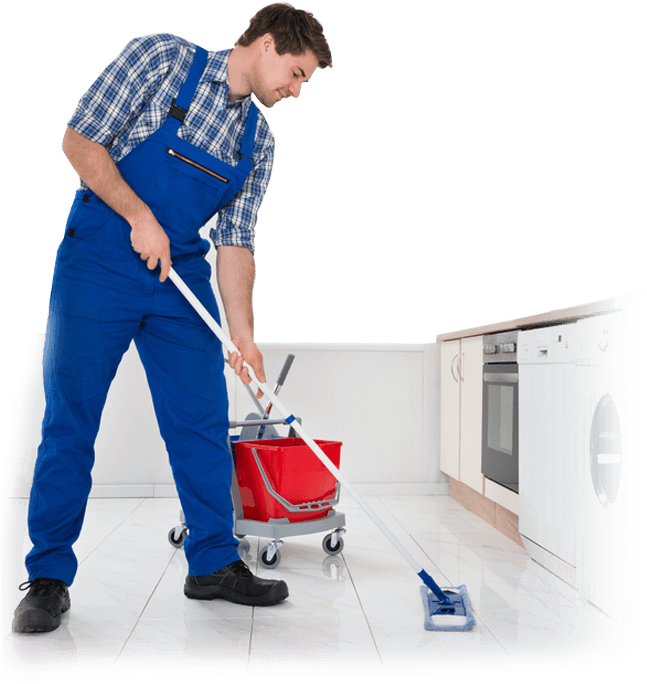 Professional Cleaner Mopping Floor