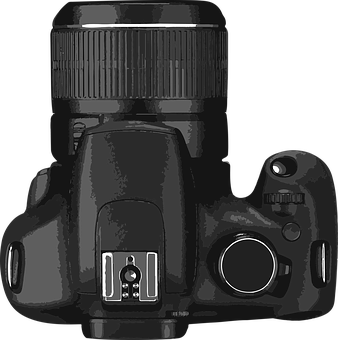 Professional D S L R Camera Top View PNG with transparent background