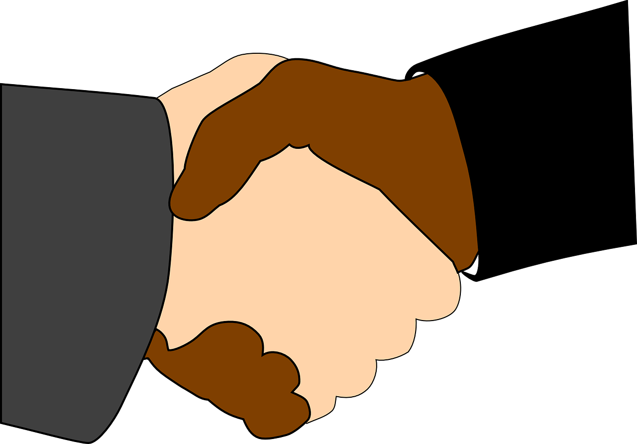 Professional Handshake Illustration PNG with transparent background