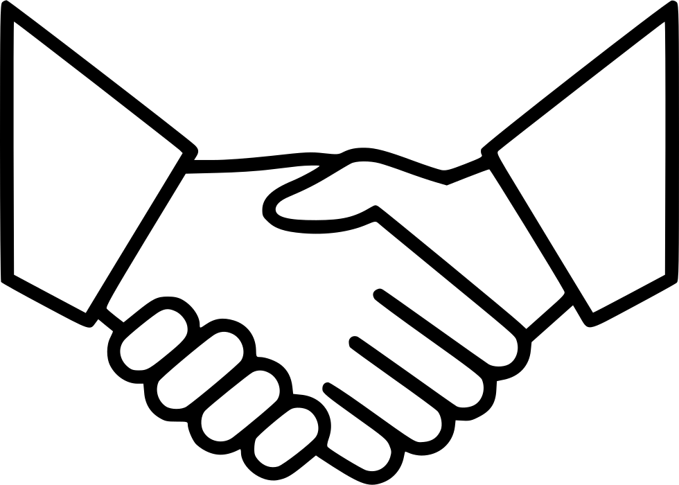 Professional Handshake Outline PNG with transparent background