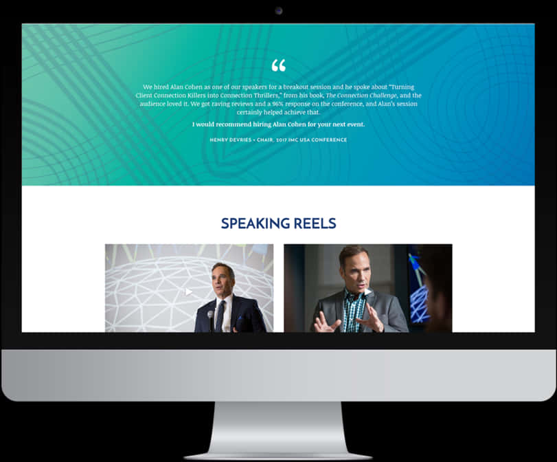 Professional Speaker Testimonial Webpage