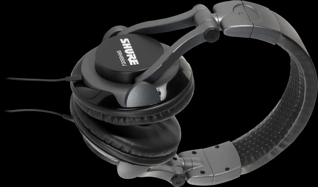 Professional Studio Headphones Black PNG with transparent background