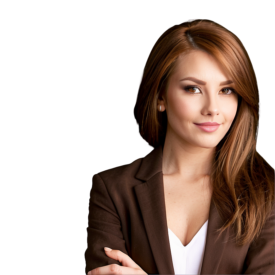 Professional Woman Brown Hair Png 05252024