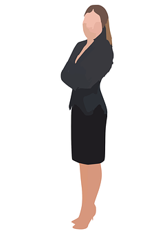 Professional Woman Standing Vector PNG with transparent background