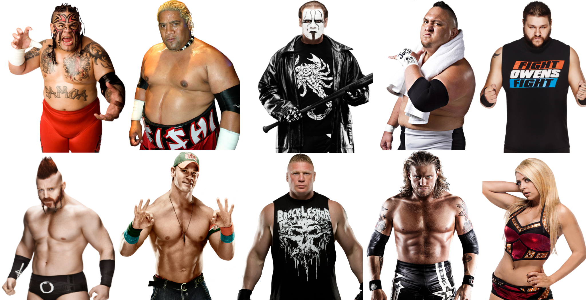 Professional Wrestlers Collage