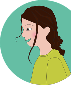 Profileof Smiling Cartoon Girl