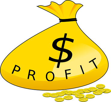 Profit Money Bag Illustration PNG with transparent background