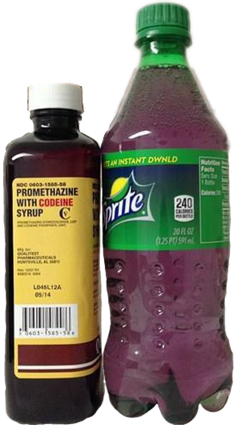 Promethazine Codeine Syrupand Sprite Bottle