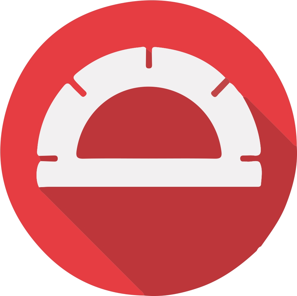 Protractor Icon Red Background