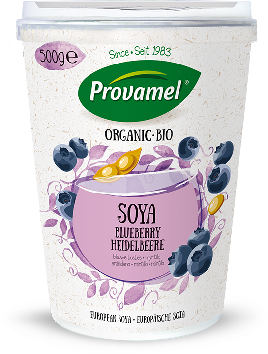 Provamel Organic Soya Blueberry Yogurt Packaging