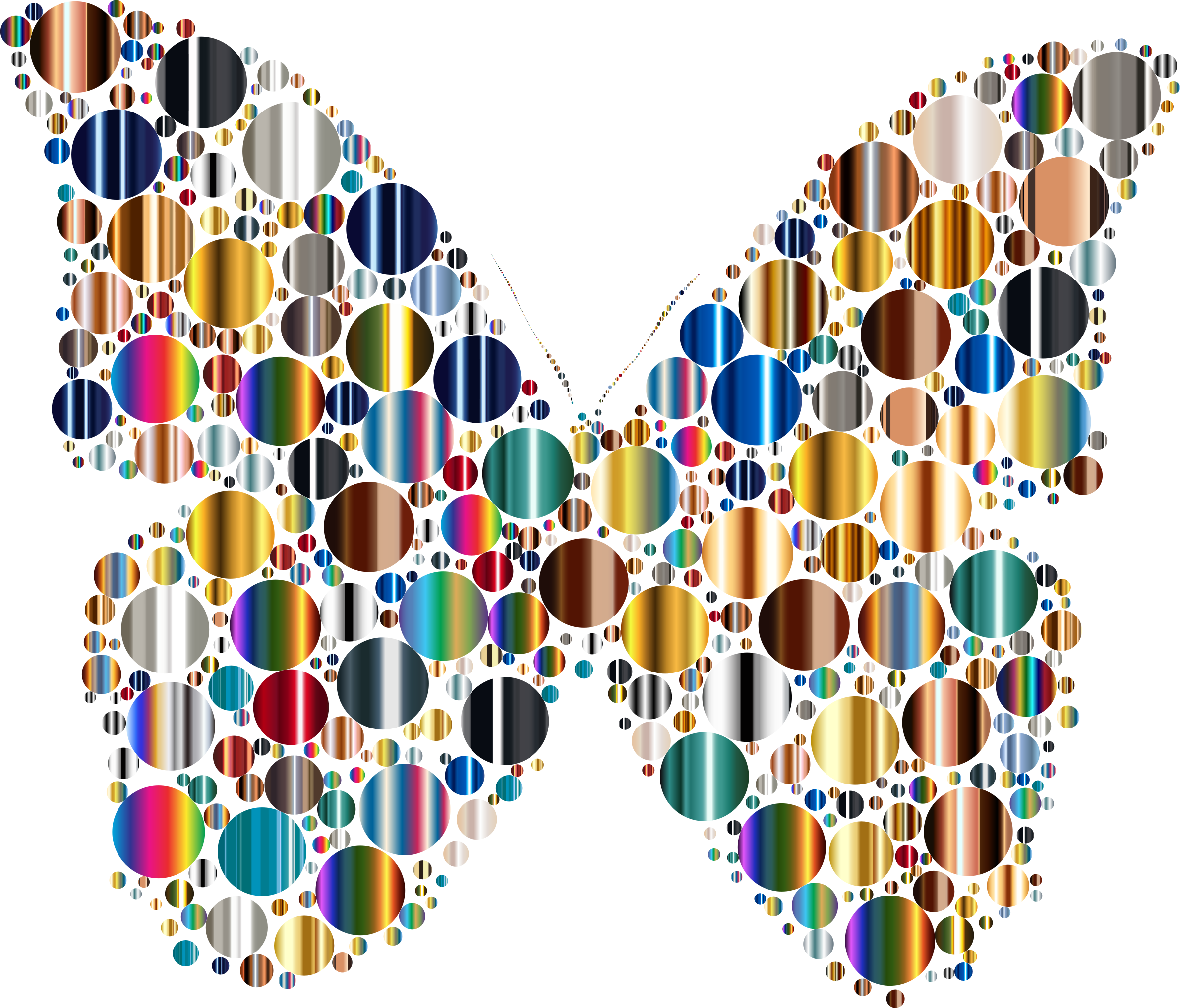 Psychedelic Circles Butterfly Clip Arts - Portable Network Graphics, HD Png Download PNG with transparent background