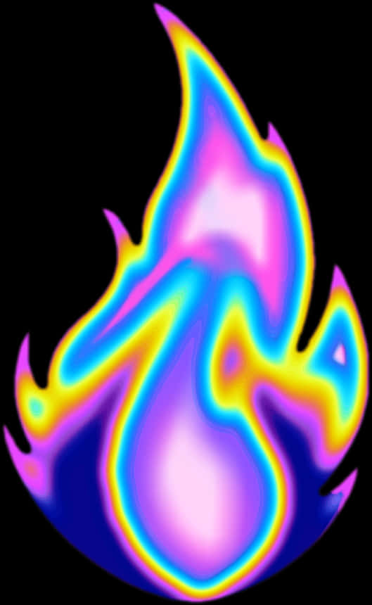 Psychedelic Flame Art PNG with transparent background