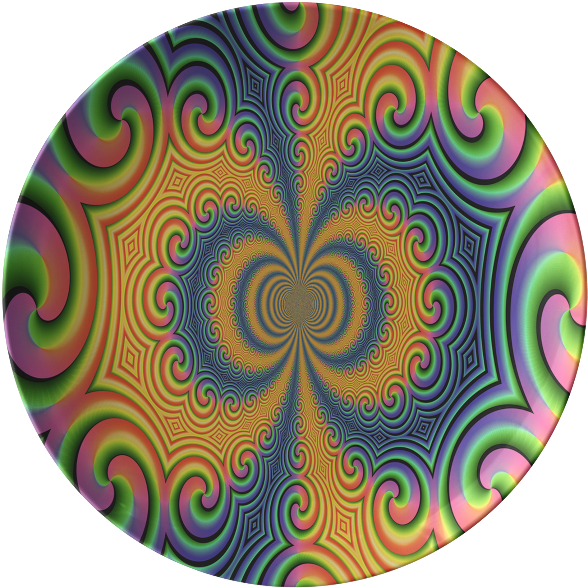 Psychedelic Pattern Plate PNG image with a transparent background, free high-resolution download