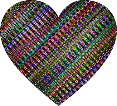 Psychedelic_ Wave_ Heart_ Pattern PNG with transparent background