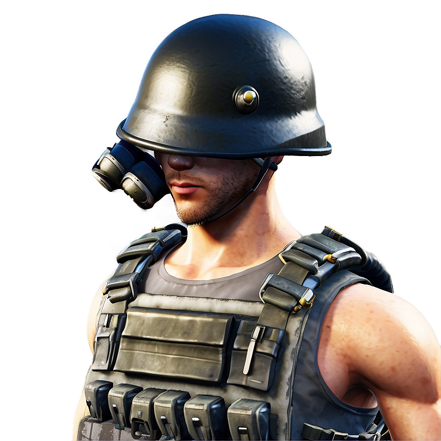 Pubg Character With Helmet Png Qkm