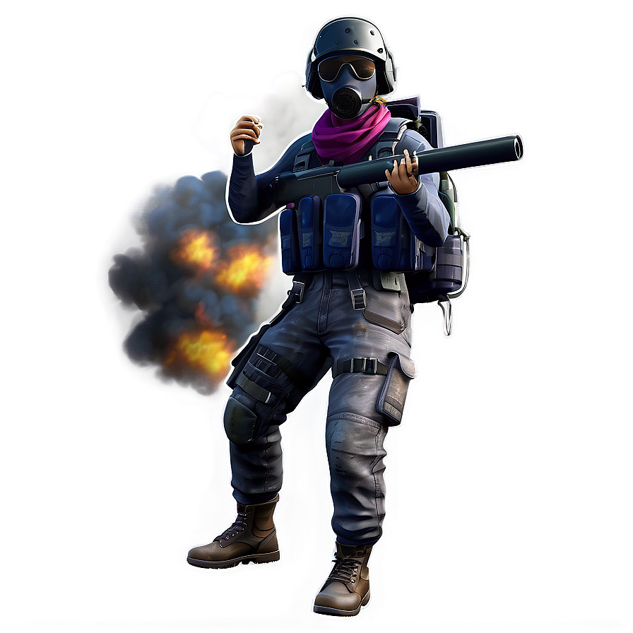 Pubg Character With Smoke Grenade Png 06262024