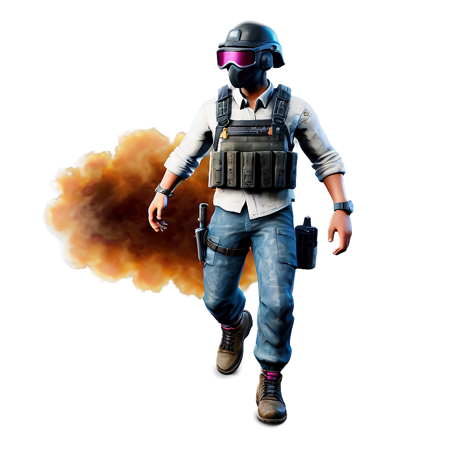 Pubg Character With Smoke Grenade Png Woe33 Image