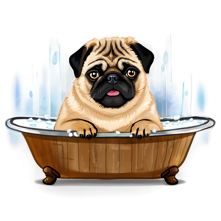 Pug In Bath Png Xhb65