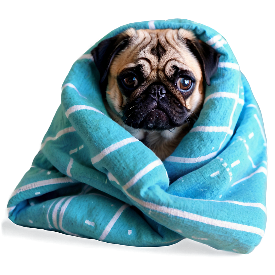 Pug In Blanket Png 05232024