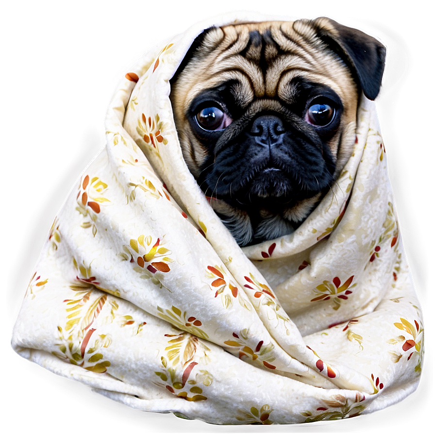 Pug In Blanket Png Bso