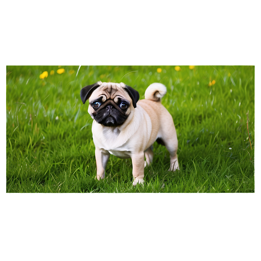 Pug In Garden Png 05232024