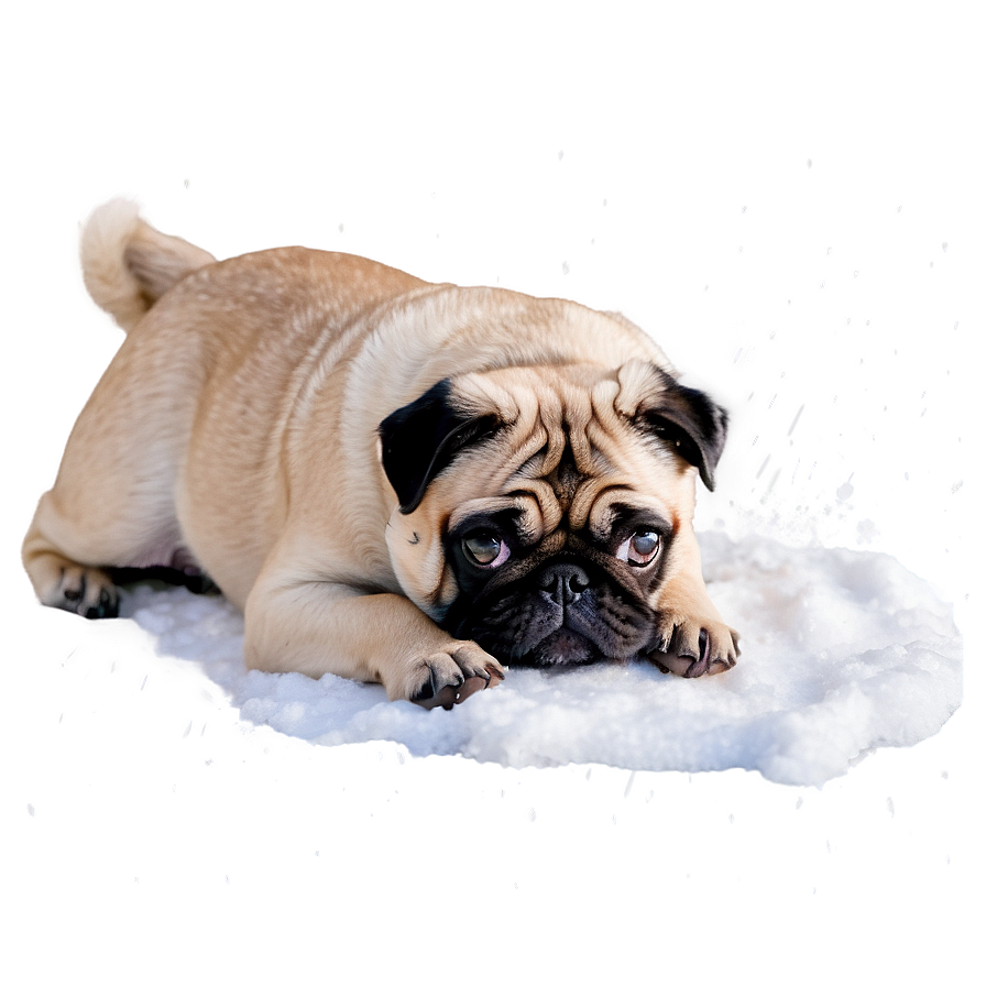 Pug In Snow Png Bxy