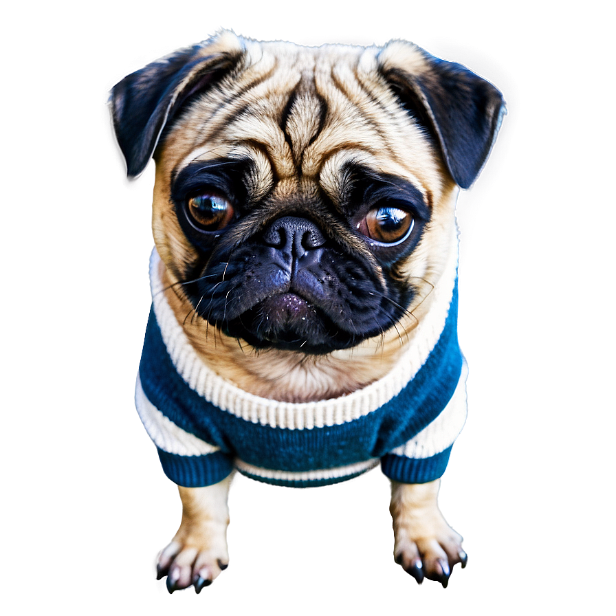 Pug In Sweater Png Dke90