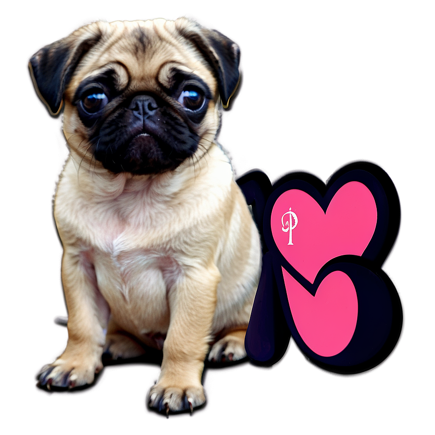 Pug Puppy Love Png 29