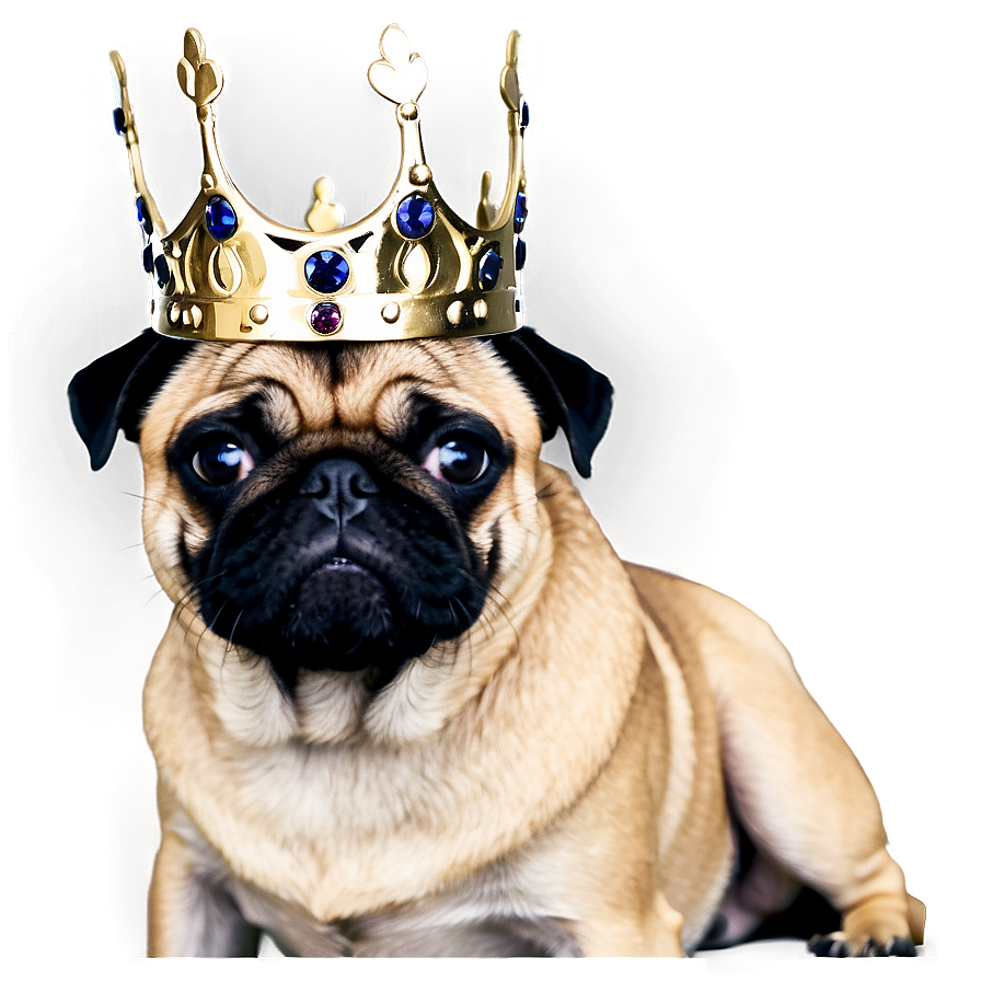 Pug Wearing Crown Png 05232024