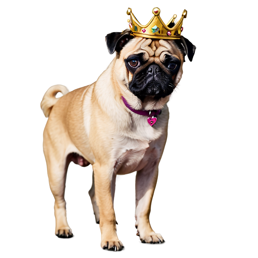 Pug Wearing Crown Png Ymu2