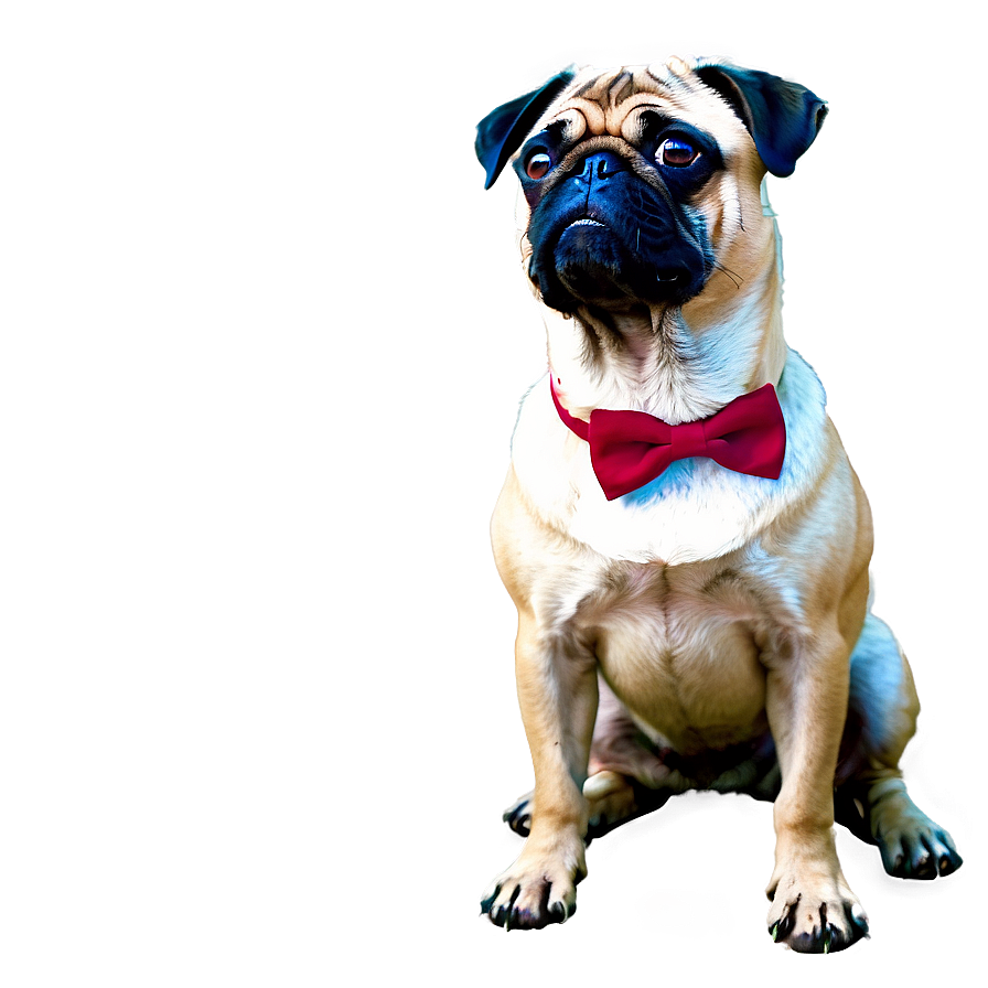 Pug With Bow Tie Png Col61