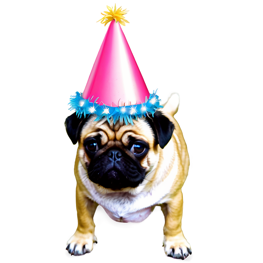 Pug With Party Hat Png Obh