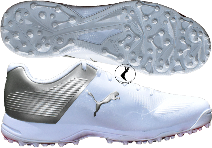 Puma One8 19 Fh Cricket Rubber Shoes, White Gold - Puma One8 Cricket Shoes, HD Png Download PNG with transparent background