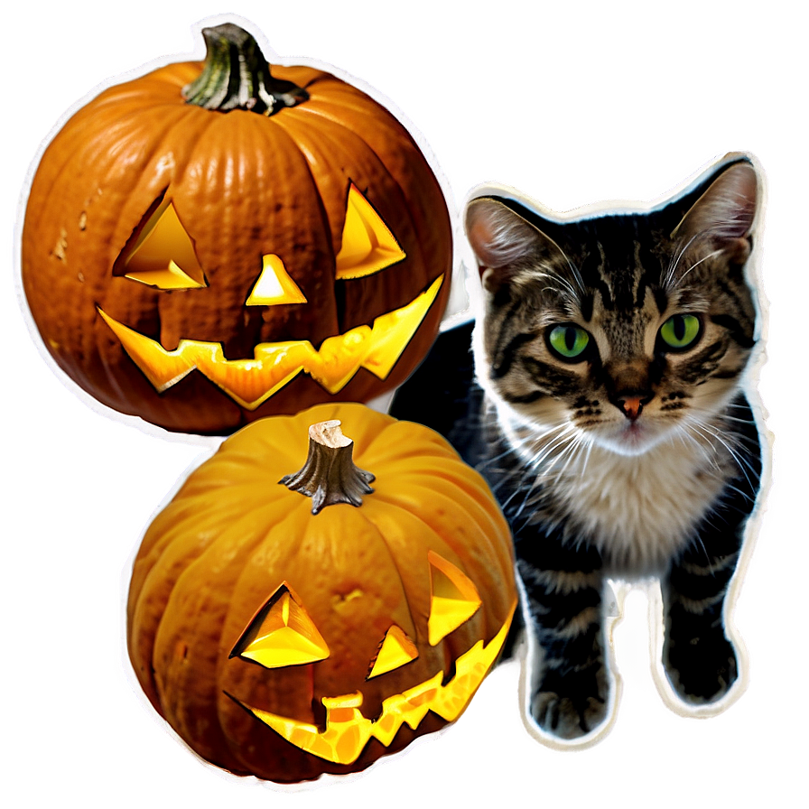 Pumpkin And Cat Png 04292024