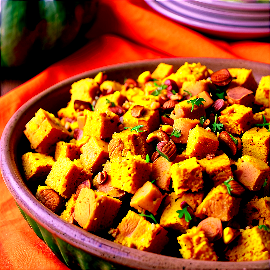 Pumpkin Cornbread Stuffing PNG uww PNG with transparent background