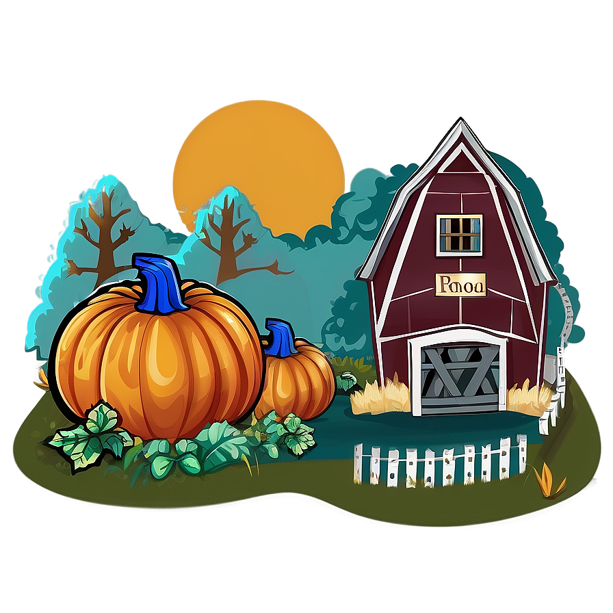 Pumpkin Farm Scene Png Tlp27