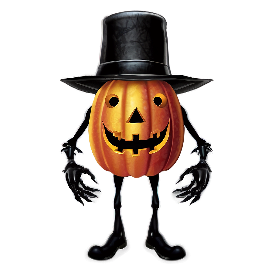 Pumpkin Head With Hat Png 24