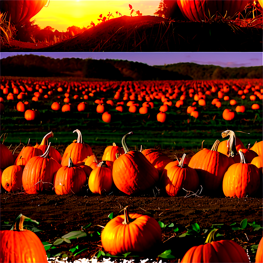 Pumpkin Patch Sunset Glow Png 17