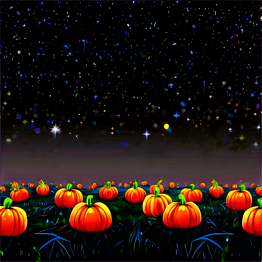 Pumpkin Patch Under Starry Sky Png 06122024