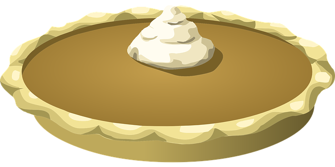Pumpkin Pie With Whipped Cream Illustration PNG with transparent background
