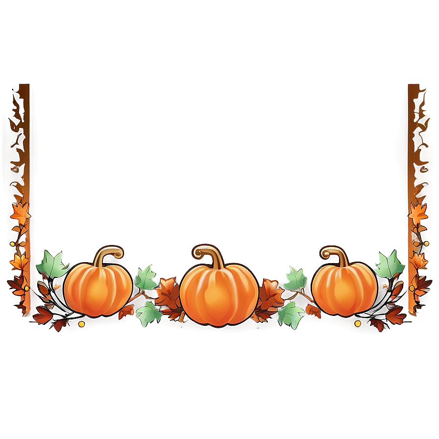 Pumpkin Thanksgiving Border Png 06202024