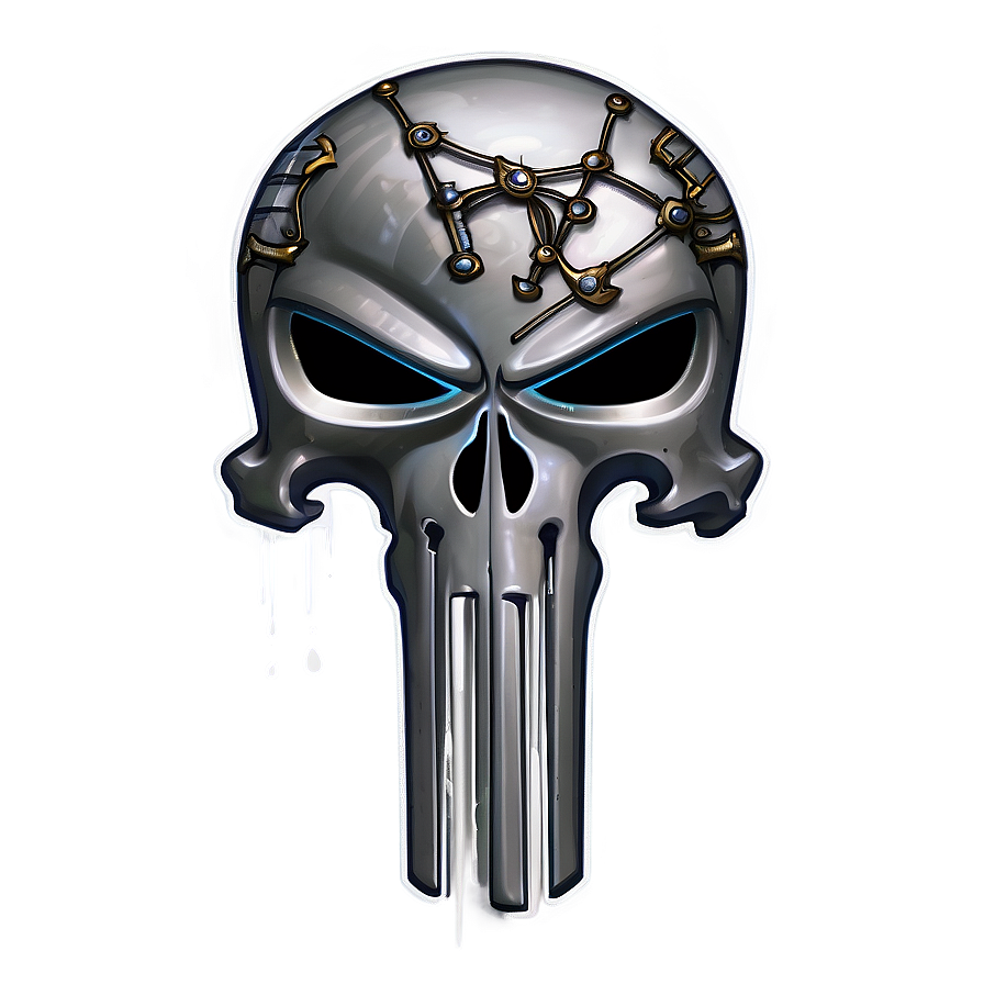Punisher Skull in Armor PNG hnc PNG with transparent background