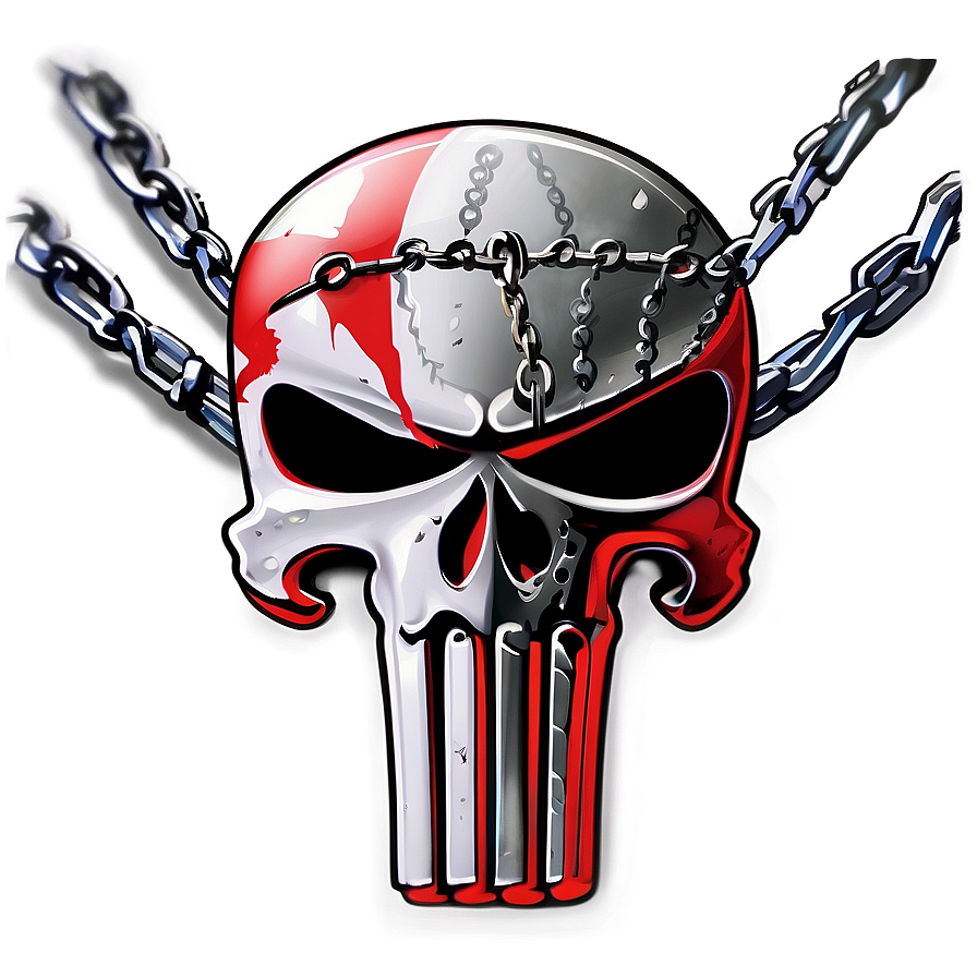 Punisher Skull with Chains PNG 06252024 PNG with transparent background