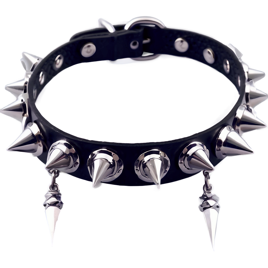 Punk Spiked Choker Necklace Png 29