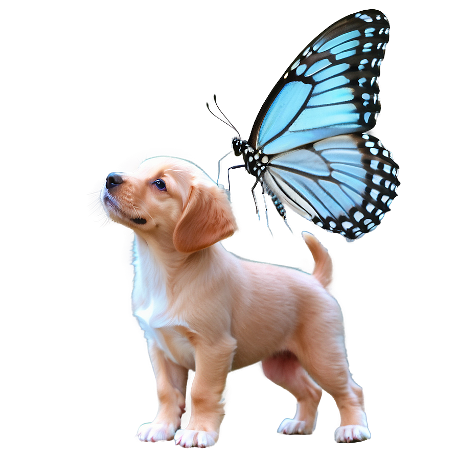 Puppy And Butterfly Png 05062024