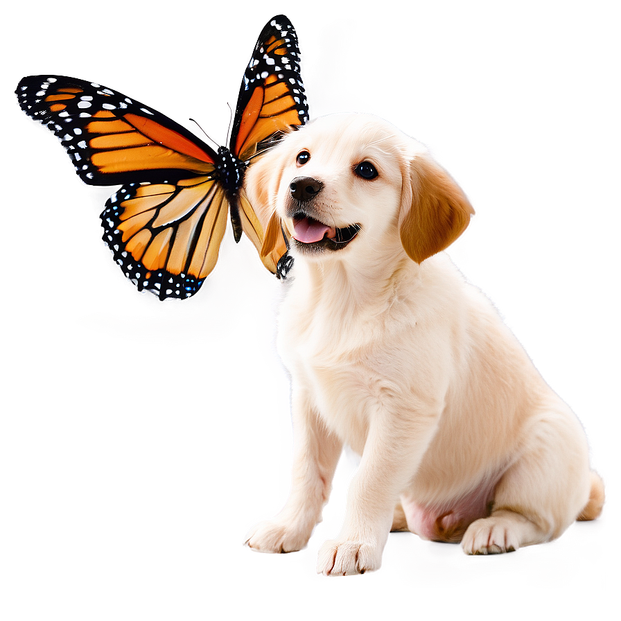 Puppy And Butterfly Png Ioy19