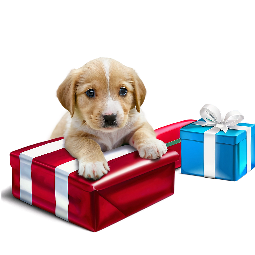 Puppy With Presents Png Mrw63