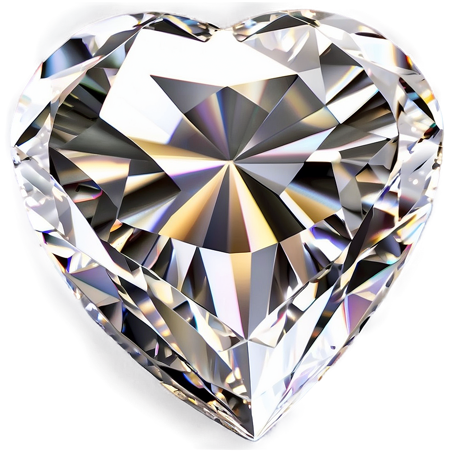 Pure Diamond Heart Elegance Png Dxv