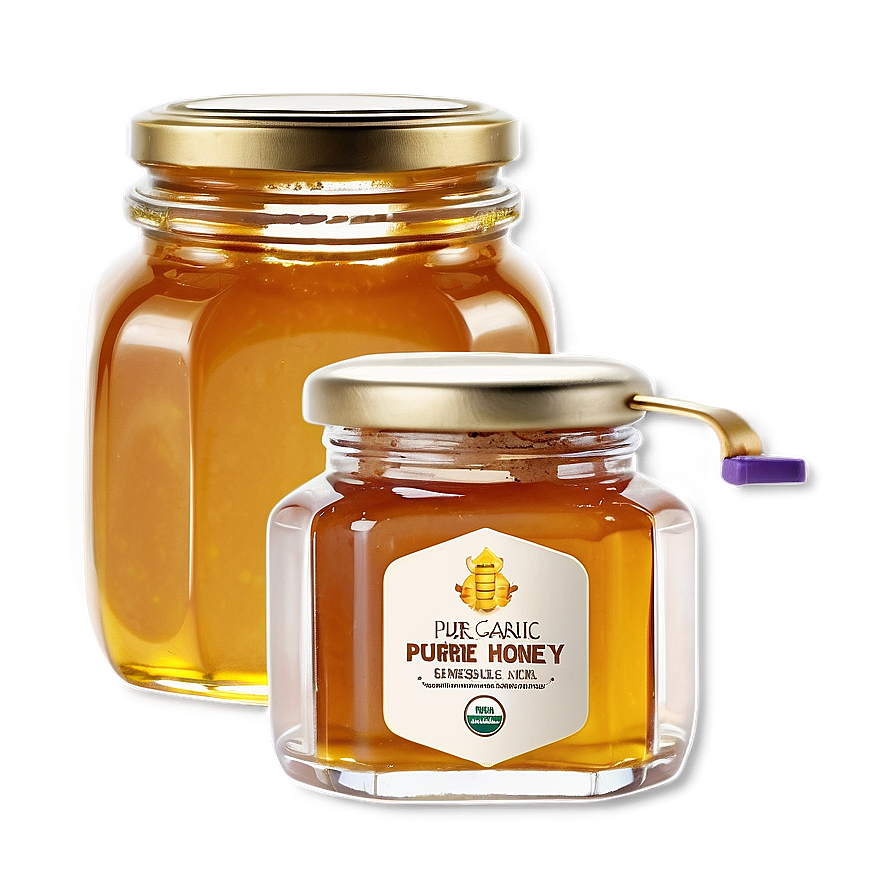 Pure Organic Honey Jar PNG iqw PNG with transparent background